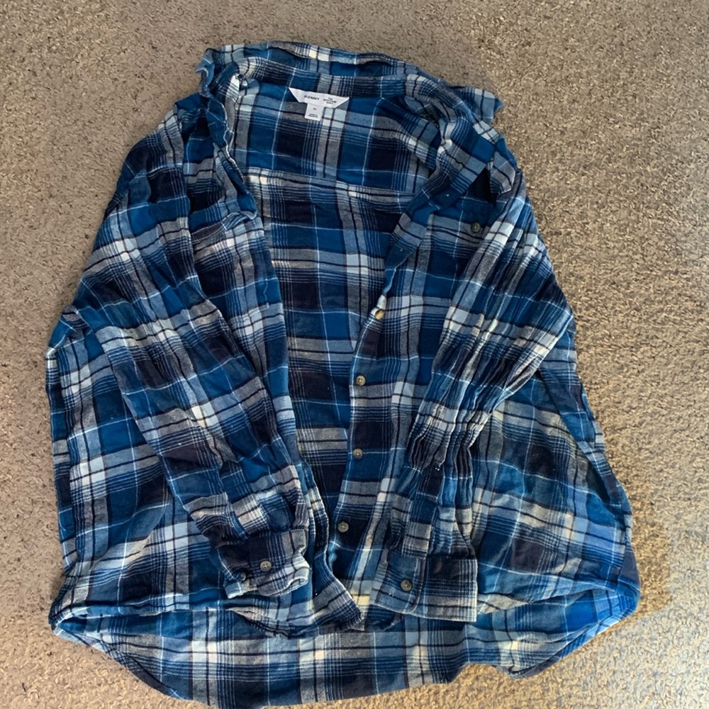 XL Blue old navy flannel